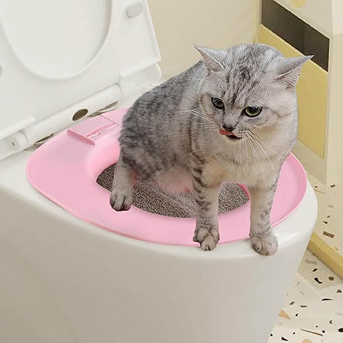 Cat Potty Toilet Training Kit - Removable Potty Seat - Cat Toilet Training System - for Indoor Home Apartment Bathroom Basement Pet Shop