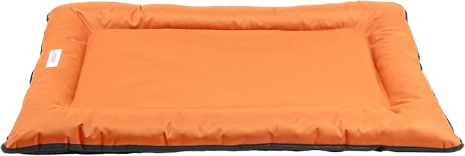 DBD3004B-M Archie 29.5" x 22.5" Traditional Oxford Waterproof Indoor/Outdoor Hand-Washable Memory Foam Camping Pet Bed, Tangerine