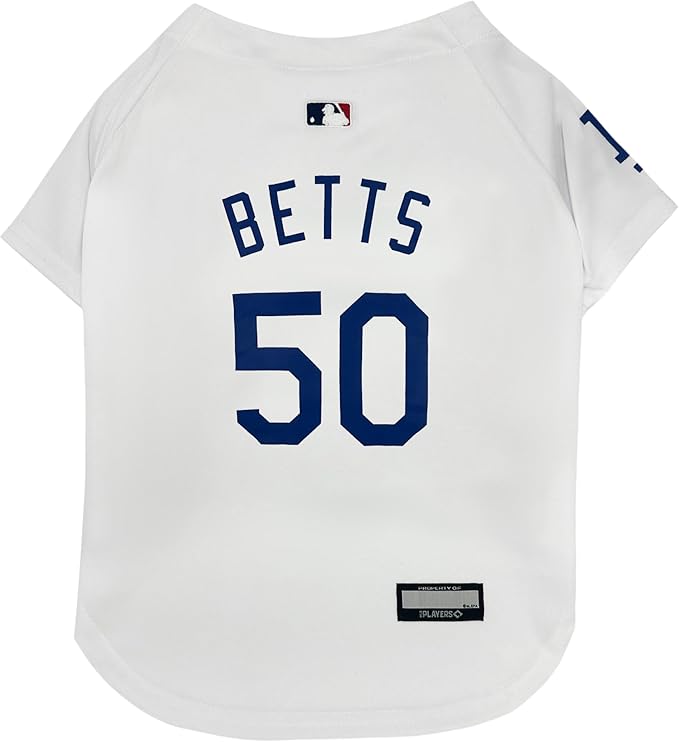 MLBPA Mookie Betts Markus Lynn #50 Pet Jersey - LA Dodgers Mesh Cat Jersey, Medium