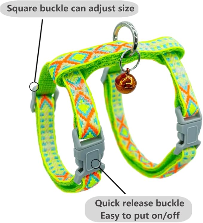 Freezx Cat Harness and Leash Set - Adjustable Escape Proof Cat Harness for Safe Walking - Lightweight Soft Travel Kitten Harness for Small Medium Cats