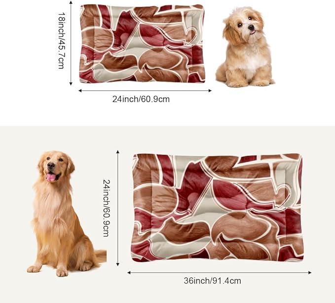 Brown Abstract Patterns Dog Bed Chew Proof Crate Mat Corner Dog Bed Abstract Floral Colors Rectangle Cat Non- Slip Bottom Friendly Furniture Multi- Scenario, Multi- Model Cat Pad Gift Printed Mats