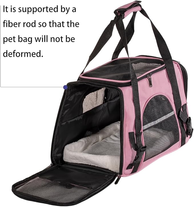 Cat Carriers, Dog Carriers, Pet Carriers – Airline-Approved Soft-Sided Bag for Cats & Small Dogs (Up to 15 lb), Foldable, Breathable Mesh, Privacy Cover, Washable & Lightweight