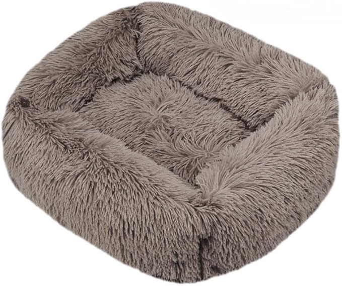 Donut Dog & Cat Bed - Soft Plush Self-Warming Cave for Cats & Small to Medium Dogs | Calming Cuddler with Improved Sleep & Comfort(Dark Brown,31.5X5.91X25.59 in)