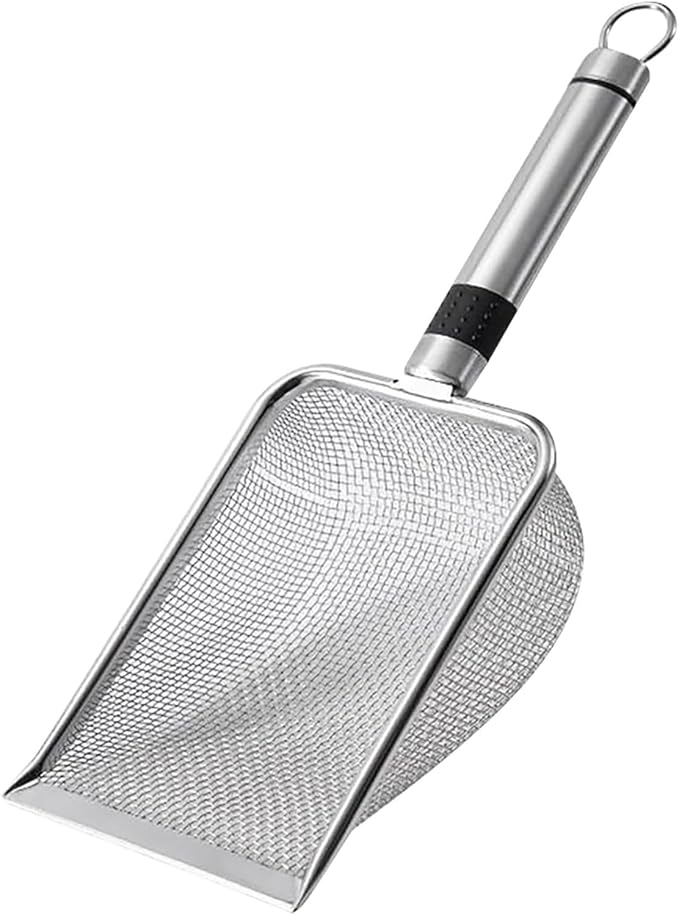 Stainless Steel Cat Litter Scoop, Mesh Shove, Kitty Metal Scooper, Deep Shovel, Long Handle, Poop Sifting, Kitten Pooper Lifter, Durable, Heavy Duty, for Litter Box