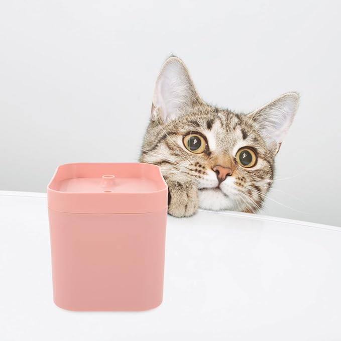 Automatic Cat Water Fountain with Flower-Shaped Outlet Quiet Water Pump Lightweight Design and Modern Aesthetic for Indoor Pets for Cats and Dogs Pink