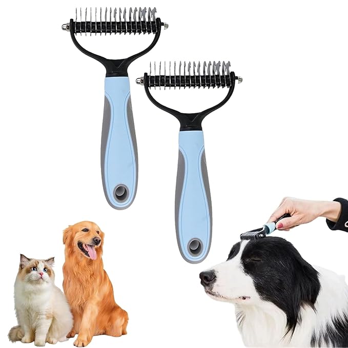 Vivanchor Deshedder, Vivanchor Pet Pro, Grooming Tool for Dogs/Cats, Double Sided Pet Grooming Brush, Professional Deshedding Tool, Pets Hair Remover Shedding, Long Haired Dog Brushes