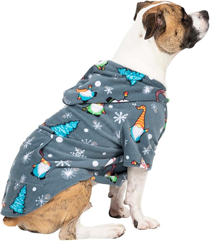 Pet Pjs - Merry Gnomes Pet Pjs Fleece Hoodie Sweaters - XLarge (Fits Up to 75 lbs) - Pet - XLarge (Fits Up to 75 lbs)
