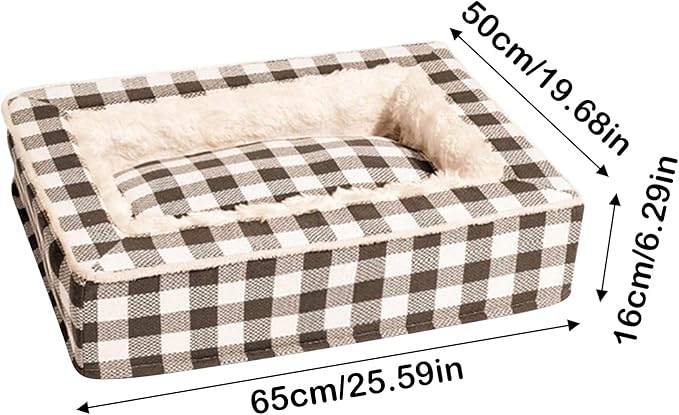 Dog Couch | Soft Pet Calming Sleeping Nest Furniture - Washable Sleeping Puppy Bed | for Living Room Crate Interior Bedroom Home