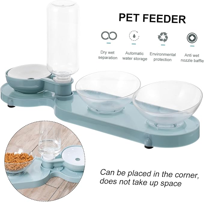 Pet Supplies Cat Feeder Water Bottle Automatic Pet Water Feeder Raised Cat Bowl
