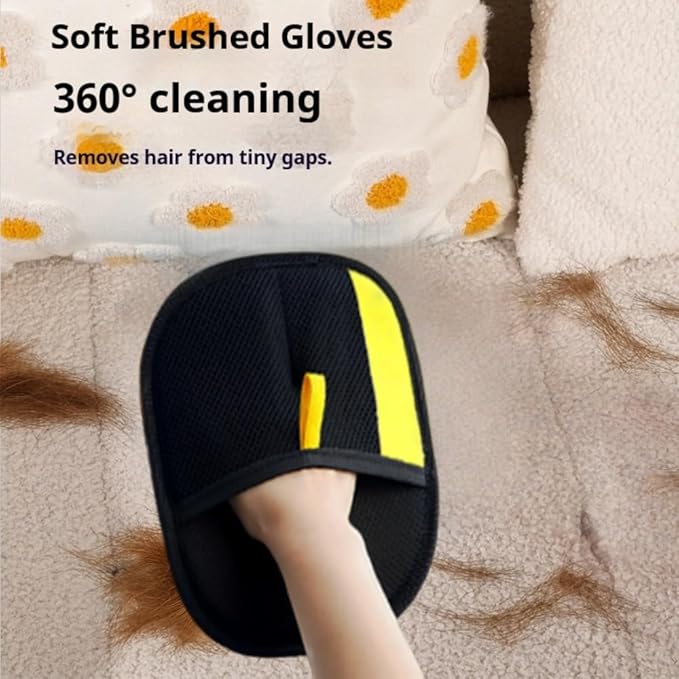 Electrostatic Pet Hair Removal Gloves for Cats & Dogs Newly Upgraded Magic Brush Cat Hair Remover Quick Wiping - Reusable & Washable Pet Hair Remover Tool for Clothing, Couch, Carpet, Car Seat