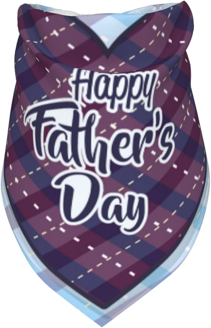 Happy Father's Day Dog Bandana Adjustable Reversible Triangle Dog Scarf Scarves Pet Bibs Costume Accessory Decor for Cats