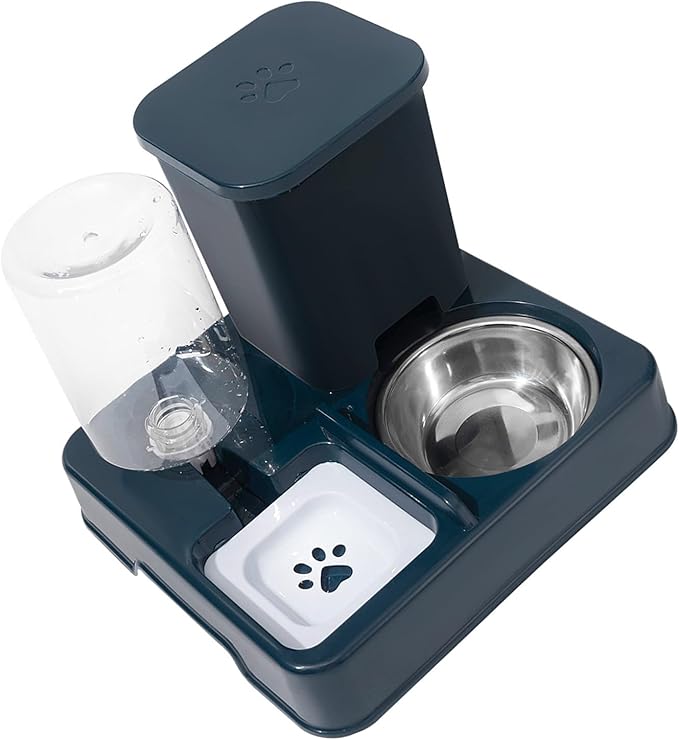 Automatic Water Dispenser and Food Feeder for Various Size Cats Container 2in1 Pet Watering and Feeding Station Feeder for Cats Dispenser