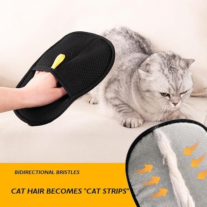 Pet Hair Removal Gloves Brush, Reusable Cat Dog Electrostatic Hair Remover Grooming Glove Tool