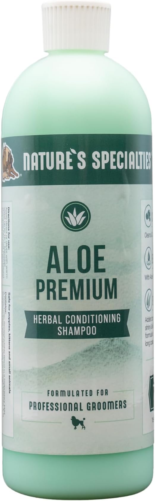 Nature's Specialties Aloe Premium Ultra Concentrated Dog Shampoo Conditioner for Pets, Makes up to 2 Gallons, Natural Choice for Professional Groomers, Herbal Aloe Infused Formula, Made in USA, 16 oz