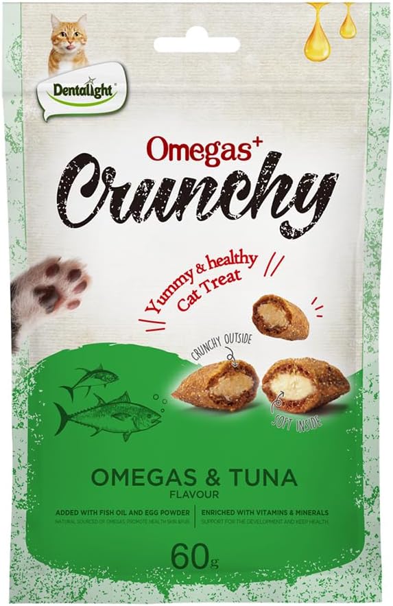 Omegas Crunchy Cat Treats Kitty Snack 60g, (60g, Tuna)