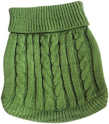 Tangpan Turtleneck Classic Straw-Rope Pro Pet Dog Sweater Apparel (Green,XL)