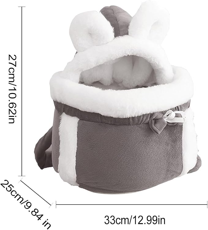 Cat Bag Carrier, Double Pocket Cat Front Pack, Comfortable Sling Carrier with Adjustable Buckle, Cozy Travel Carrier (Grey, Large)