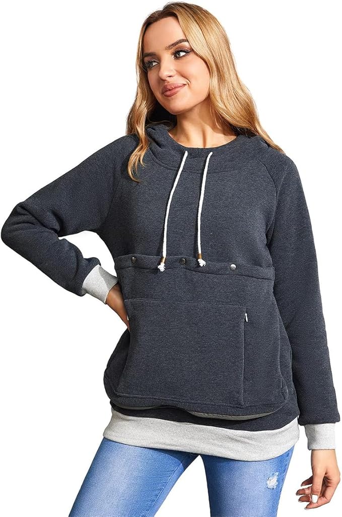 LINYUCHEN Cat Dog Carrier Hoodies – Puppy Kitten Carrying Sweatshirt Large Pet Pocket Pullover Top – Unisex Kangaroo Hoodies