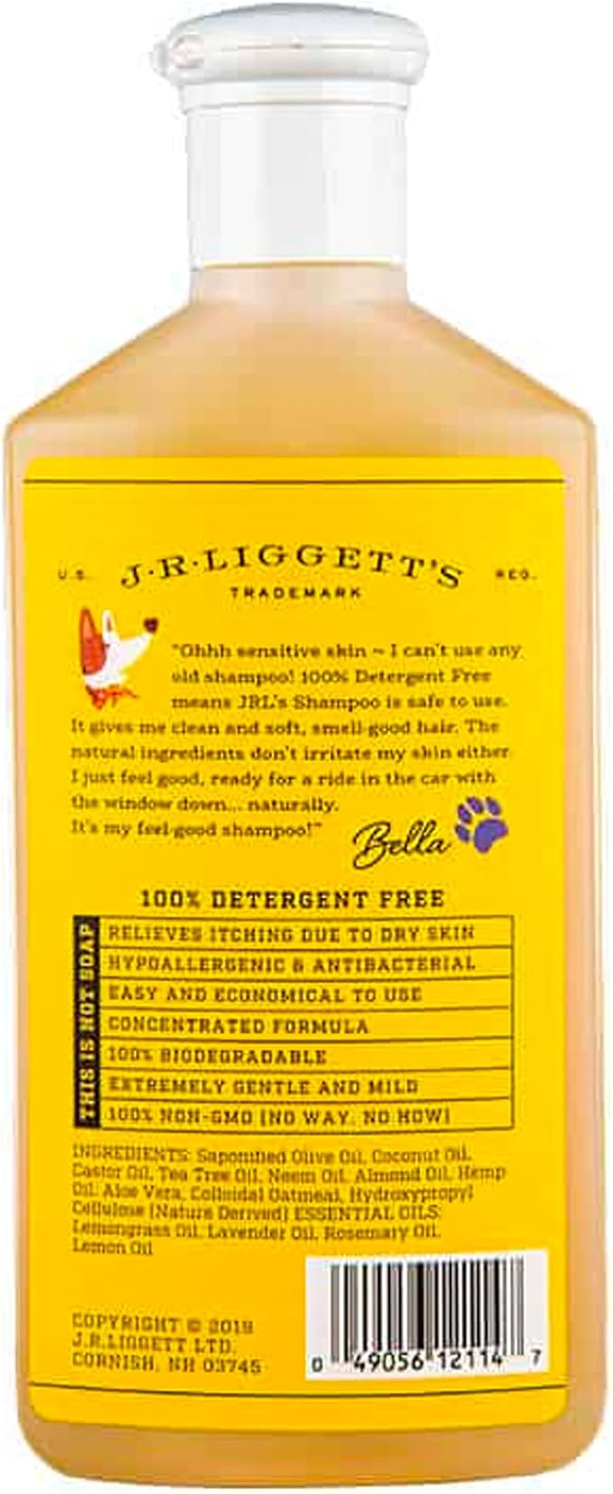 J.R.LIGGETT'S Natural Liquid Dog Shampoo for Sensitive Skin - 100% Detergent-Free, Non-GMO, Tear-Free Formula Gently Calms Dry, Itchy Skin - Safe for Puppies and for Regular Use - 8.45 fl oz