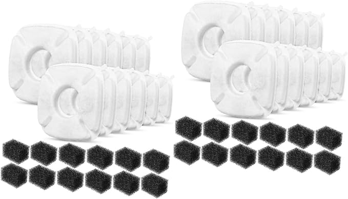 Sosoport 24sets Pet Water Fountain Filters Filtration System for Pet Water Dispenser Replacement Filters for Dogs Cats