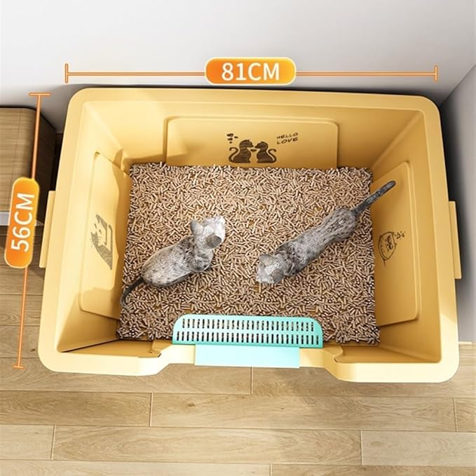Pet Supplies, Litter Box for Large Cats,High Sides, Anti-Splash, Multi-Cat Use