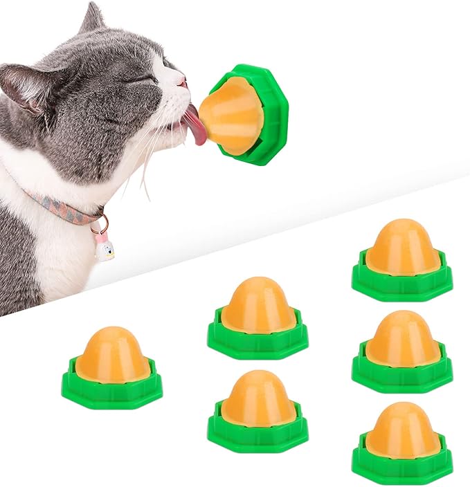 Potaroma 6 Pack Cat Energy Ball Toys, Includes Catnip, Edible Kitty Toys for Cats Lick, Safe Healthy Kitten Chew Toys, Teeth Cleaning Dental Cat Toy, Cat Wall Treats