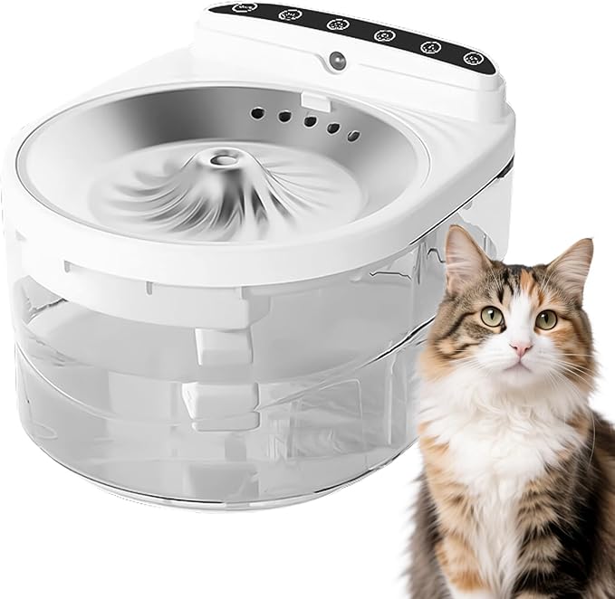 Pet Fountain - 3000ml Motion Sensor Rechargeable Dispenser | Cat Drinking Fountain Water Feeder | for Kitten Puppy Dog Watering Feeding Indoor Home Living Room Balcony