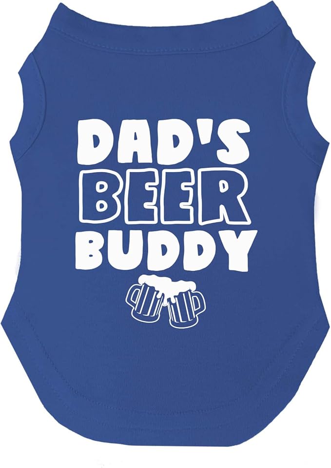 Dad’s Beer Buddy Father's Day Dog Tee Shirt | Sleeveless | Funny Beer Lovers | Brewery Bar | Drinking Parade Event Party (Royal Blue, 4X-Large 761)