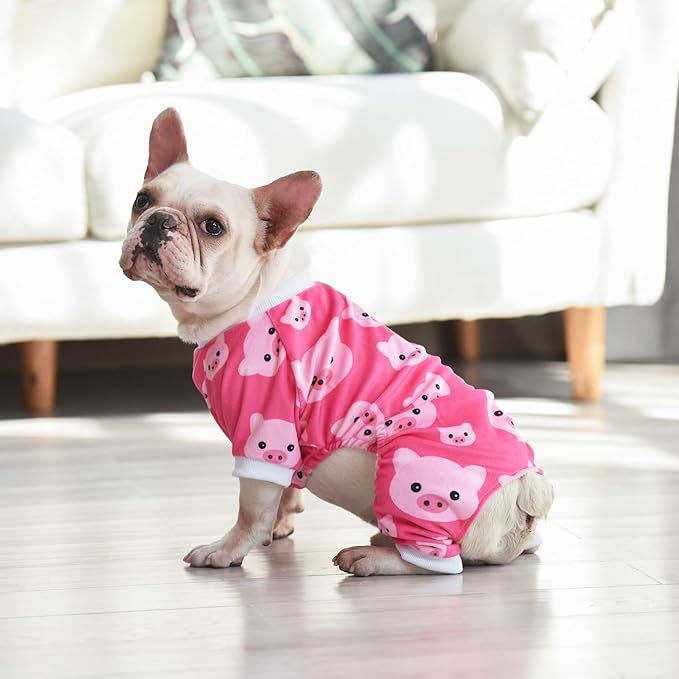 CuteBone Dog Halloween Pajamas Puppy Onesies Small Dogs Soft Pjs Coat Cat Apparel Comfy Pet Christmas Clothes Outfit Doggie Bodysuit P46XS
