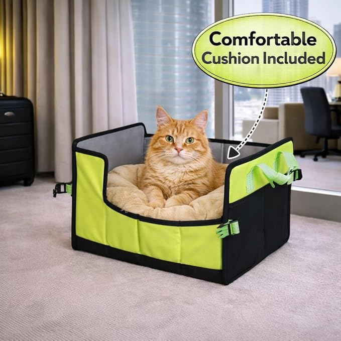Pet Life ® 'Travel-Nest' Innovative Portable Travel Folding or Collapsible Cat and Dog Bed with Carrying Handle