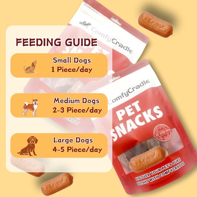 All-Natural Dog Treats, Hearty Beef Sausage Links for a Healthy Snack, A Grain-Free and High-Protein Choice for Your Best Friend (7.05 Ounce(Pack of 1))