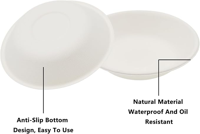 Round Disposable Pet Food Bowls,ULIFESTAR Compostable & Disposable Cat Food Bowl,Pet Disposable Feeding Bowls for Outdoor Small Animal Feeding and Watering Supplies (480ml/16.23oz White Round)