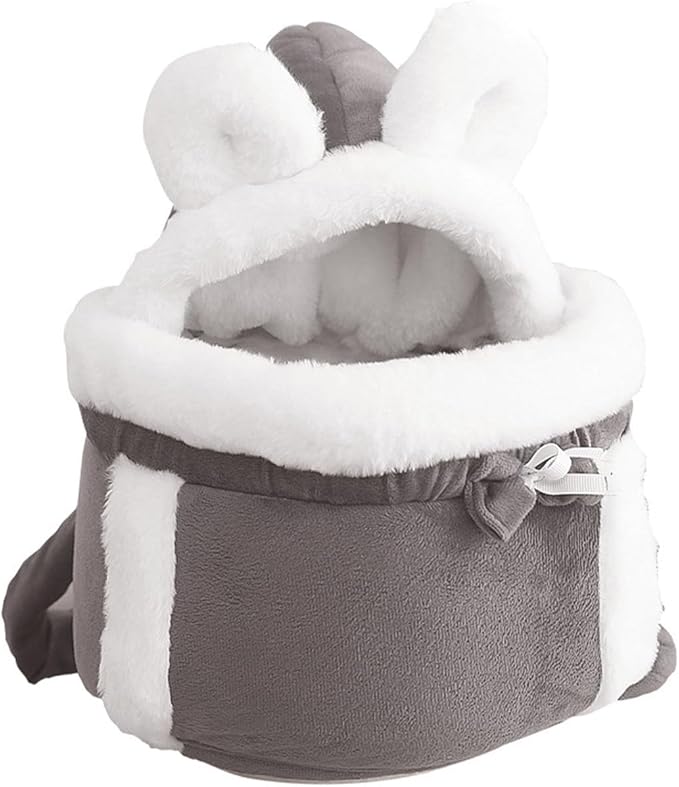 Cat Bag Carrier, Double Pocket Cat Front Pack, Comfortable Sling Carrier with Adjustable Buckle, Cozy Travel Carrier (Grey, Large)