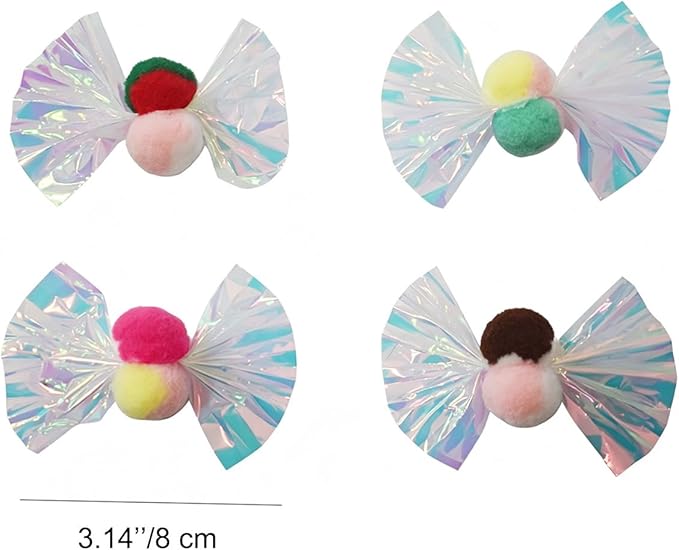 IUHKBH Cat Crinkle Toy, 10 PCS Shiny Bow Interactive Cat Toys Self Play Mylar Crinkler Kitten Toy for Indoor Self Entertainment