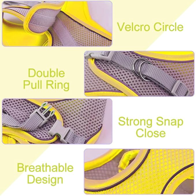 Cat Harness and Leash Set Soft Adjustable Escape Proof Cat Leash Breathable Comfortable Vest Easy to Wear Kitten/Small Dogs Harness for Outdoor Walking