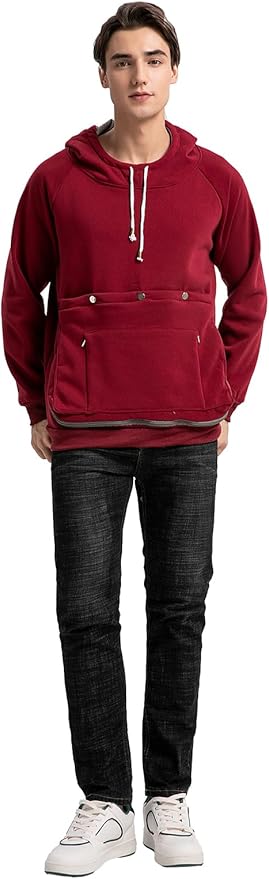 Unisex Cat Pouch Hoodie Long Sleeve Kitten Puppy Holder Hoodies Front Large Pouch Pet Carrier Sweatshirt