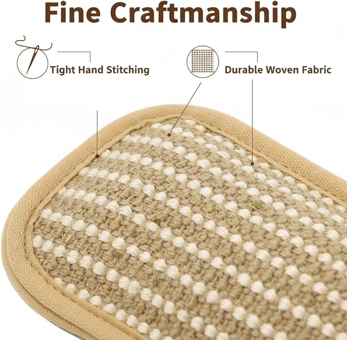 3Pcs Organic Catnip Pillows for Indoor Cats - 10000mg A+ Catnip, Sisal Scratcher Mat, Durable Teething Toy for Aggressive Chewers,Boredom, Anxiety Relief (3Pcs Small)