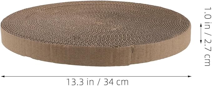 2pcs Round Cat Scratcher Corrugated Cardboard Insert 34cm Replacement Scratching Pad for Indoor Cat Beds and Furniture Protector
