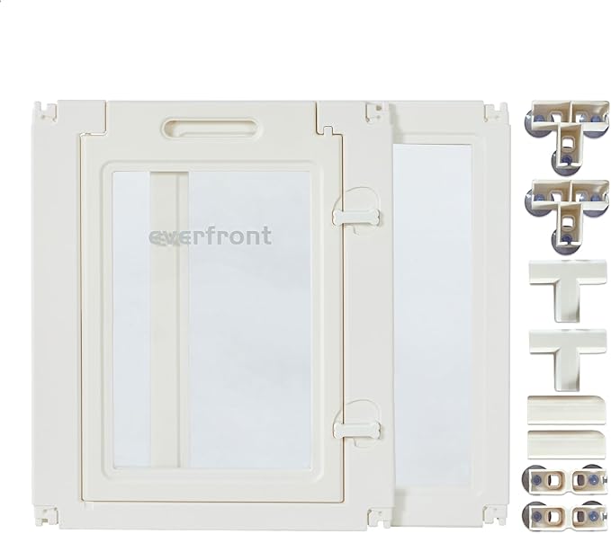 24" H Extension Kit 1 Gate + 1 Panel, T-Buckles for Compartment, Expandable Clear Dog Play Pen Acrylic Dog Playpen Indoor,for Puppy Cat Bunny Small & Medium Dogs