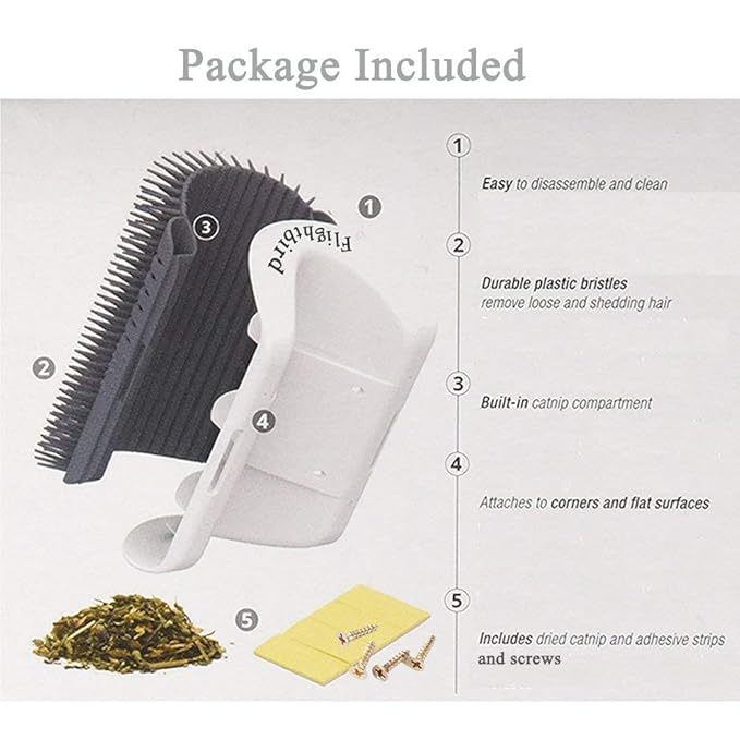 3.0 Softer Cat Self Groomer with Catnip, Dog Cat Corner Groomer,Wall Corner Scratcher Comb,Grooming Massage Brush, Perfect Scratch Massager Tool for Long & Short Fur Kitten/Puppy (1 Pack)