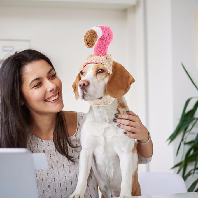 POPETPOP Cat Hats for Cats Only - Pet Headband Headdress Costume Flamingo Hat with Ears for s & Small Dogs Halloween Party Costume Accessory Headwear