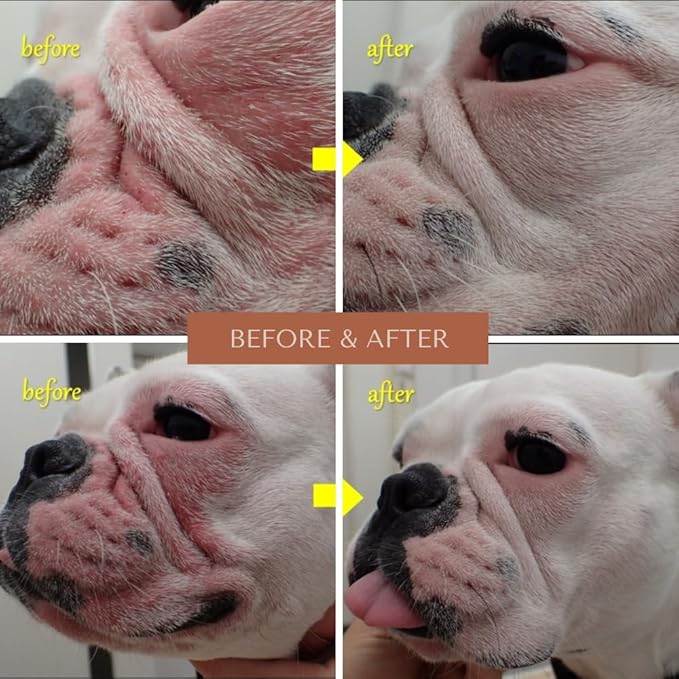 Wrinkle Rub | Bulldog, French Bulldog, Pug, English Bulldog | Cleans & Soothes Wrinkles, Folds, Tear Stain, Tail Pockets & Paws, Anti-Itch Paste Wipes