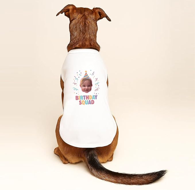 Birthday Vibes Only Dog Tee Shirt | Sleeveless Breeds | Birthday | Party | Celebration |White, X-Small 1613