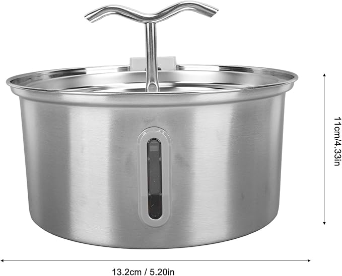 New Pet Water Fountain, 3.2L Large Capacity Stainless Steel Cat Water Dispenser, Dual Spouts Dog Drinking Fountain, Automatic Circulating Filtration, Silent Operations