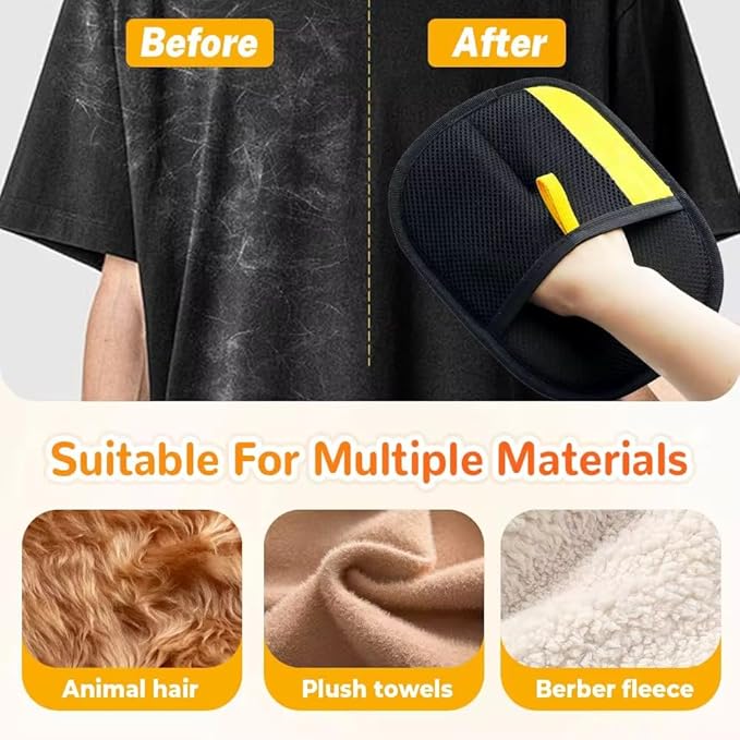Electrostatic Pet Hair Fur Remover – Reusable Fur & Dander Remover for Furniture, Laundry, and Car | Grooming & Deshedding for Cats & Dogs, Hair-Free Home Cleaning Tool
