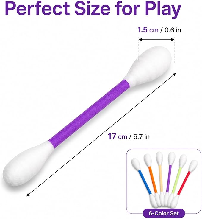 6 Pack Cat Q Tip Toys with Catnip, Giant Cotton Swab Cat Toy for Indoor Cats, Soft Interactive Kitty Toy for Kittens, Bored Cats, Exercise, Kicking, Chewing & Play