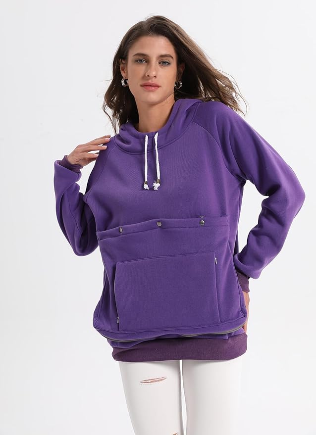Unisex Cat Pouch Hoodie Long Sleeve Kitten Puppy Holder Hoodies Front Large Pouch Pet Carrier Sweatshirt