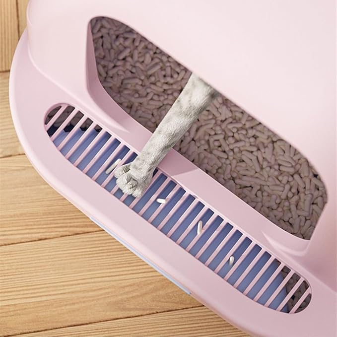 Pet Supplies, Enclosed Cat Litter Box with Lid & Scoop,Leakproof, Easy Clean, Non-Stick(Green)