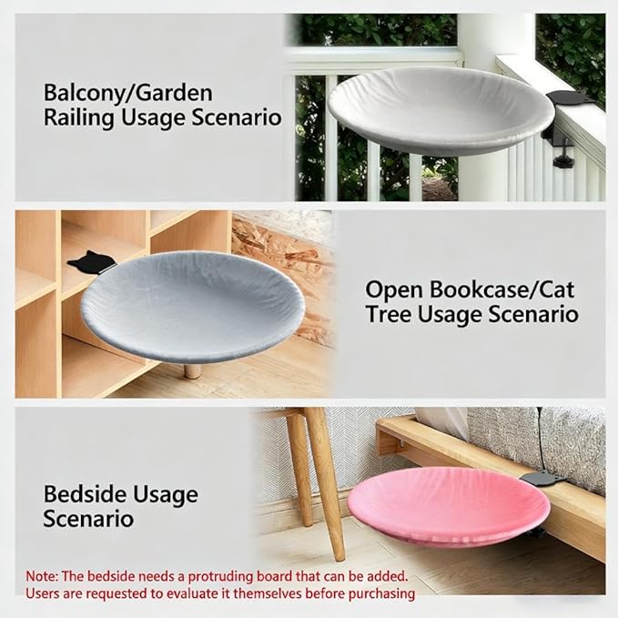 Adjustable Cat Desk Bed,Cats Hammock with Steel Clamp,Removable Faux Rabbit Plush Cover,Modern Indoor Cat Nest Furniture,Washable Hanging Cats Bed for Office Desks and Game Tables (White1)