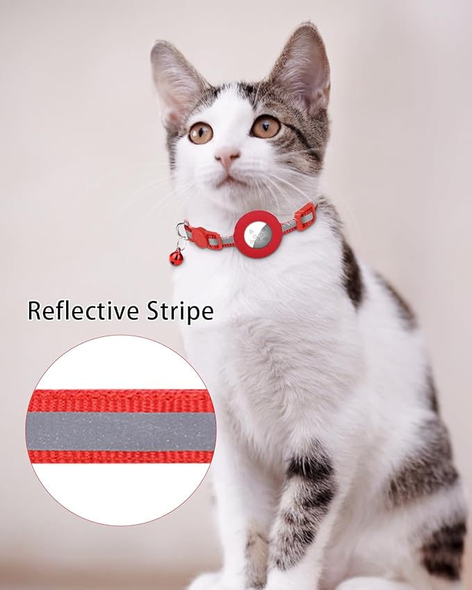 TagME Cat Collar with Name Tag, Personalized Reflective Cat Collar Breakaway, Pet Collar with Silent Slide On ID Tags for Boy and Girl Kitten/Cat